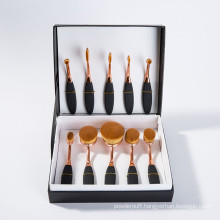 10PCS Multi-Purpose Rose Gold Oval Toothbrush Cosmetic Brush Set